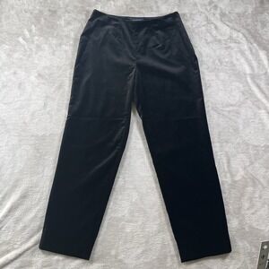 Piazza Sempione Audrey Black Velour Slim Ankle Pants‎ Size 6 / IT 40